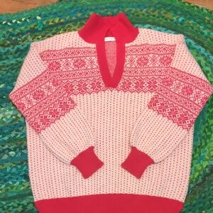 Altar'd State Pink and Red Knit Sweater